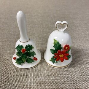 Vintage Japan Napcoware Bone China Matching Bells Gold Trim 3 in